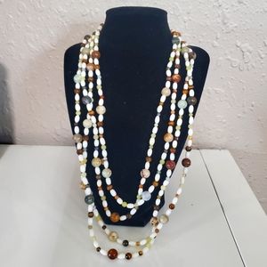 Jay King DTR Mine Finds Mix Stones   Necklace Long 49 "Single Strand Sterling